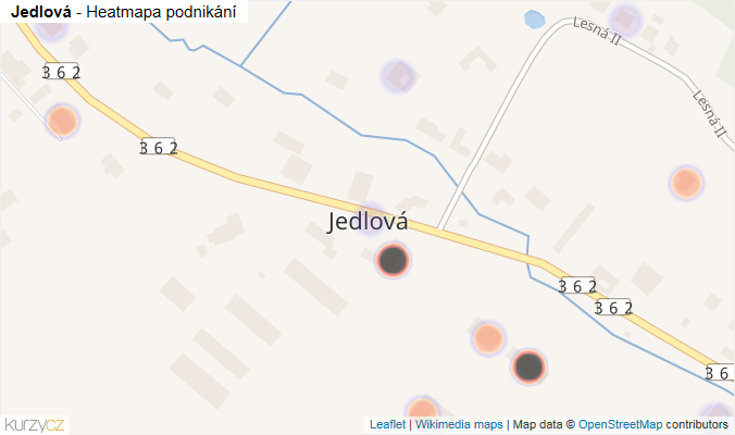 Mapa Jedlová - Firmy v části obce.