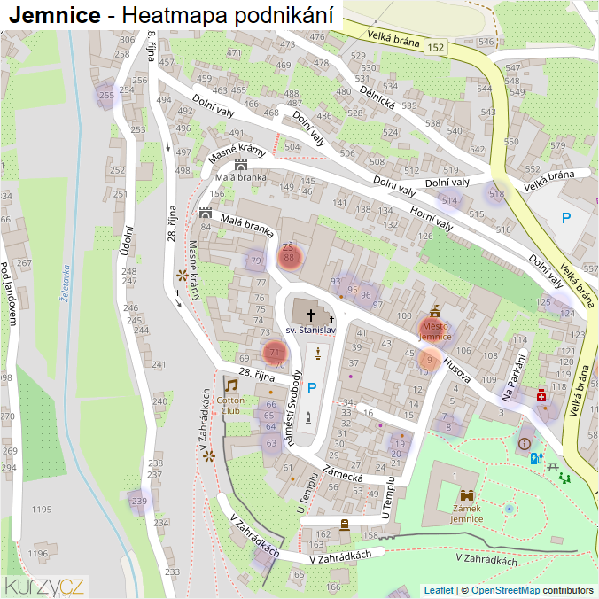 Mapa Jemnice - Firmy v obci.