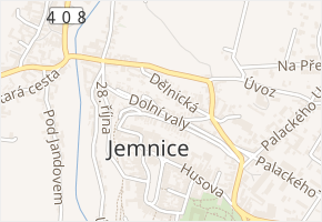 Dolní valy v obci Jemnice - mapa ulice
