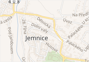 Horní valy v obci Jemnice - mapa ulice