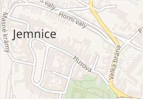 Husova v obci Jemnice - mapa ulice