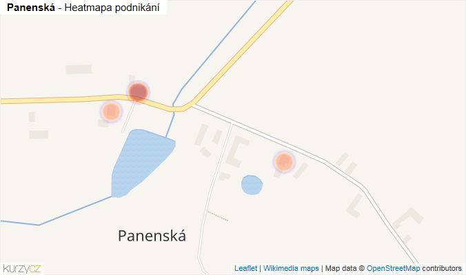 Mapa Panenská - Firmy v části obce.