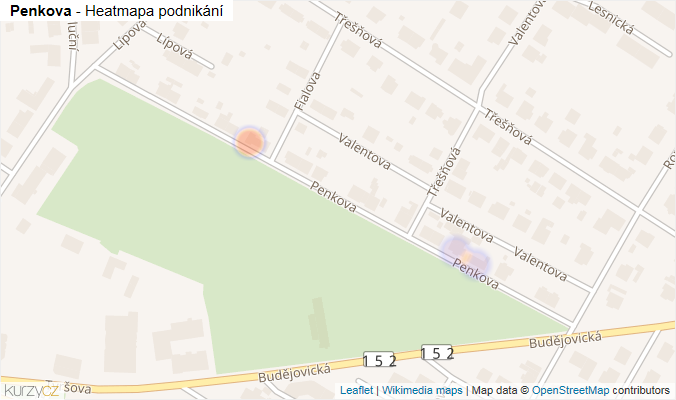 Mapa Penkova - Firmy v ulici.