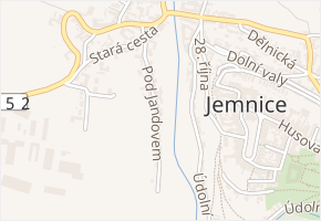 Pod Jandovem v obci Jemnice - mapa ulice