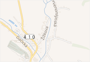 Žižkova v obci Jemnice - mapa ulice