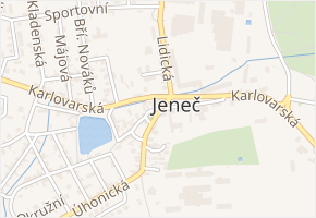 Malé náměstí v obci Jeneč - mapa ulice