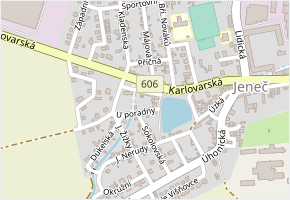 U poradny v obci Jeneč - mapa ulice