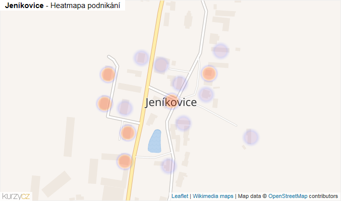 Mapa Jeníkovice - Firmy v části obce.