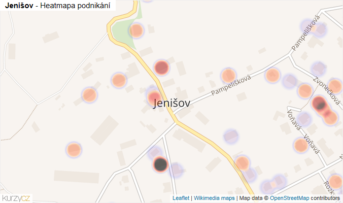 Mapa Jenišov - Firmy v části obce.