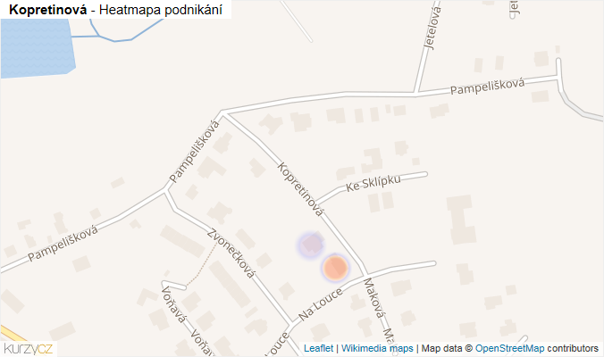 Mapa Kopretinová - Firmy v ulici.