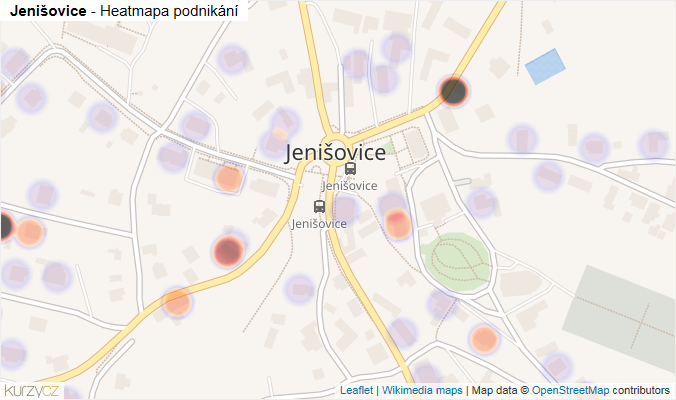 Mapa Jenišovice - Firmy v části obce.