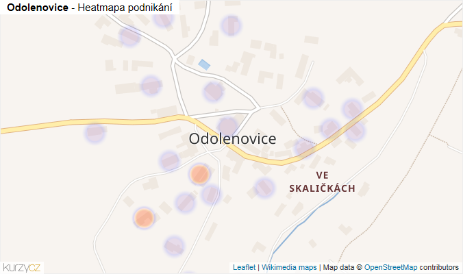 Mapa Odolenovice - Firmy v části obce.
