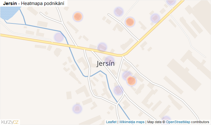 Mapa Jersín - Firmy v části obce.