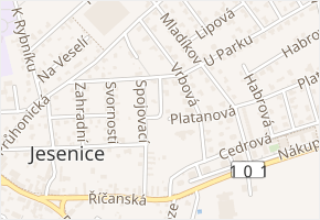 Akátová v obci Jesenice - mapa ulice