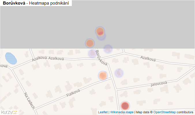 Mapa Borůvková - Firmy v ulici.