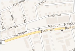 Cedrová v obci Jesenice - mapa ulice