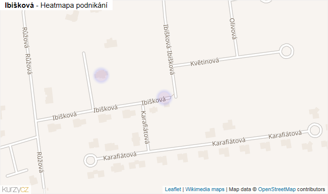 Mapa Ibišková - Firmy v ulici.