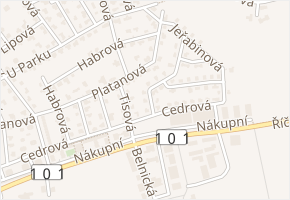 Kaštanová v obci Jesenice - mapa ulice