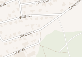 Mechová v obci Jesenice - mapa ulice