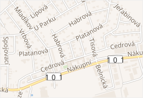 Modřínová v obci Jesenice - mapa ulice