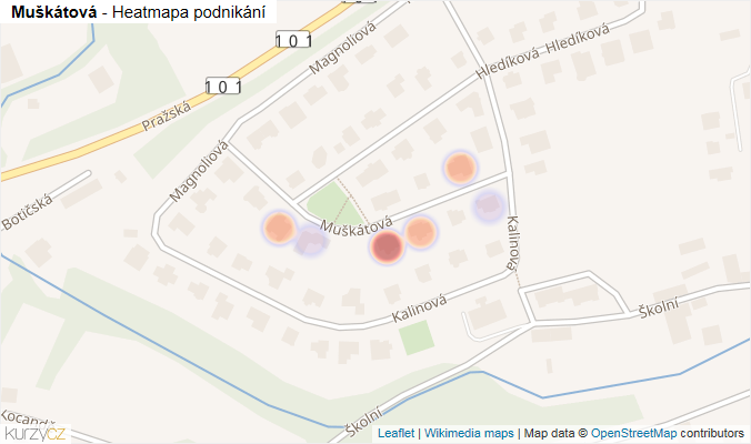 Mapa Muškátová - Firmy v ulici.