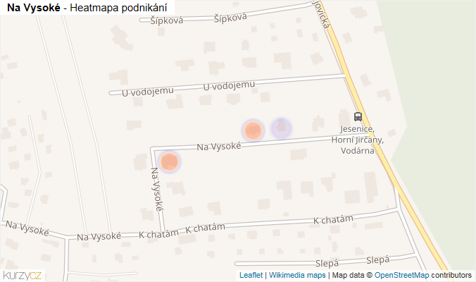 Mapa Na Vysoké - Firmy v ulici.
