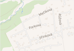Parková v obci Jesenice - mapa ulice