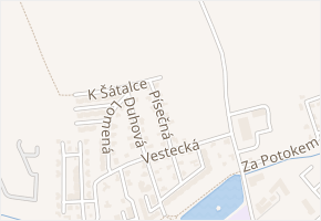 Písečná v obci Jesenice - mapa ulice