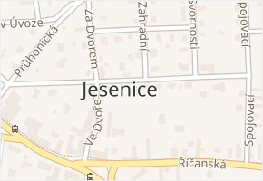 Průběžná v obci Jesenice - mapa ulice