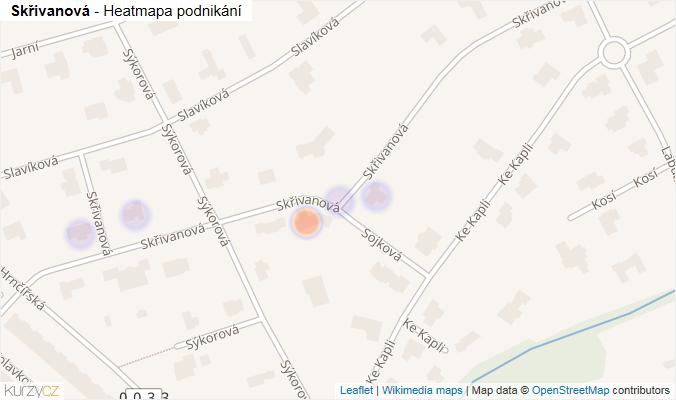Mapa Skřivanová - Firmy v ulici.