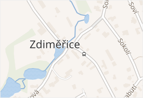 Zdiměřice v obci Jesenice - mapa části obce