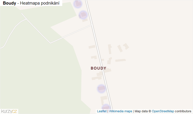 Mapa Boudy - Firmy v části obce.