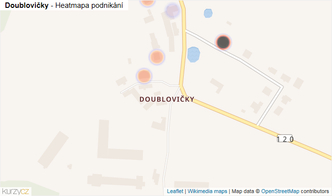 Mapa Doublovičky - Firmy v části obce.