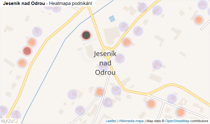 Mapa Jeseník nad Odrou - Firmy v části obce.