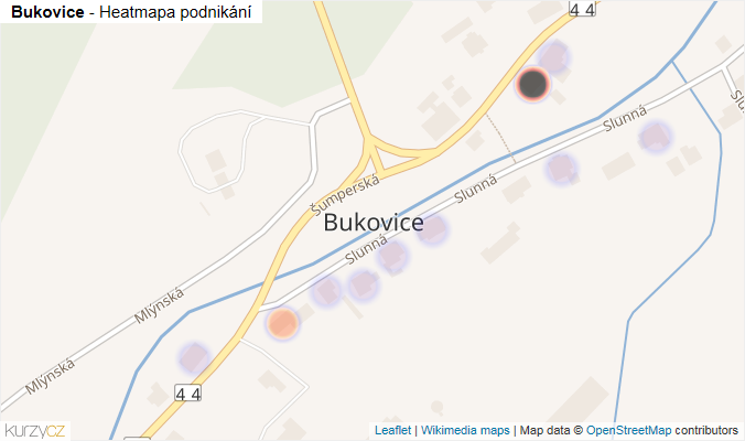 Mapa Bukovice - Firmy v části obce.