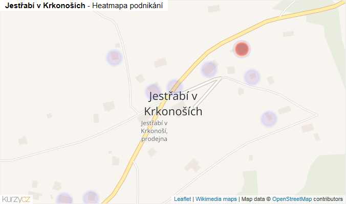 Mapa Jestřabí v Krkonoších - Firmy v části obce.