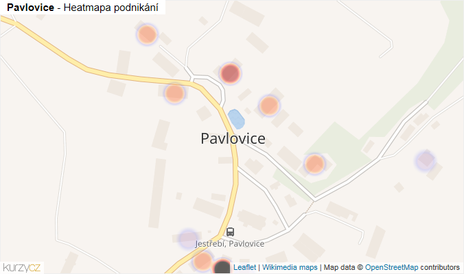 Mapa Pavlovice - Firmy v části obce.