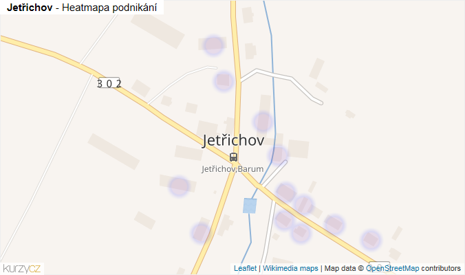 Mapa Jetřichov - Firmy v části obce.