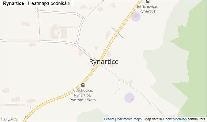 Mapa Rynartice - Firmy v části obce.