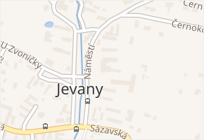 Jevany v obci Jevany - mapa části obce