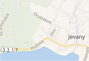 Na Petřínku v obci Jevany - mapa ulice