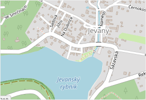 U Rybníka v obci Jevany - mapa ulice