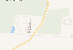 V Lánech v obci Jevany - mapa ulice