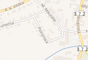Pionýrská v obci Jevíčko - mapa ulice