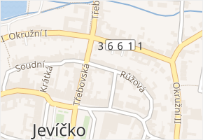 Růžová v obci Jevíčko - mapa ulice