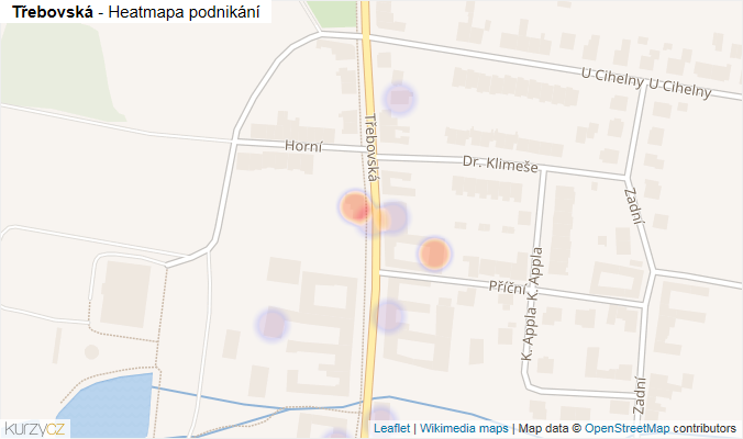 Mapa Třebovská - Firmy v ulici.