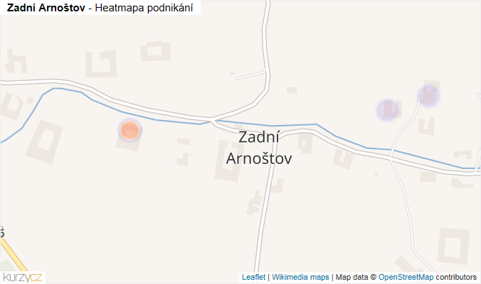 Mapa Zadní Arnoštov - Firmy v části obce.