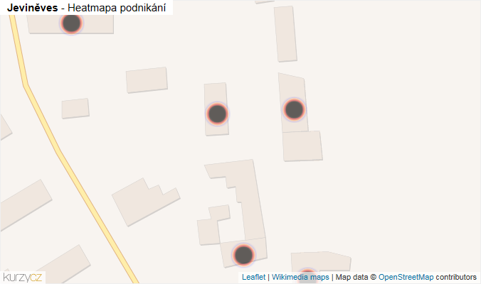Mapa Jeviněves - Firmy v obci.