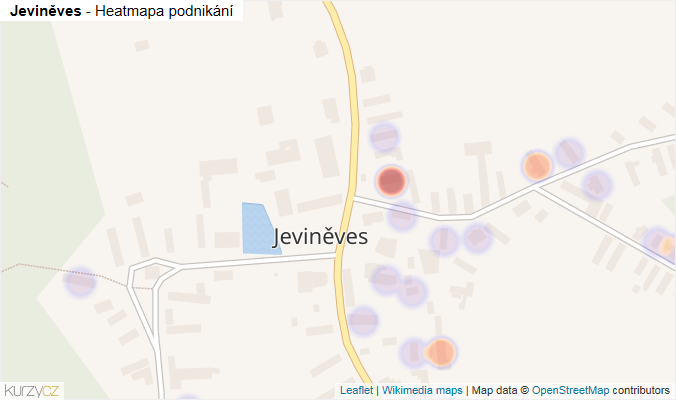 Mapa Jeviněves - Firmy v části obce.