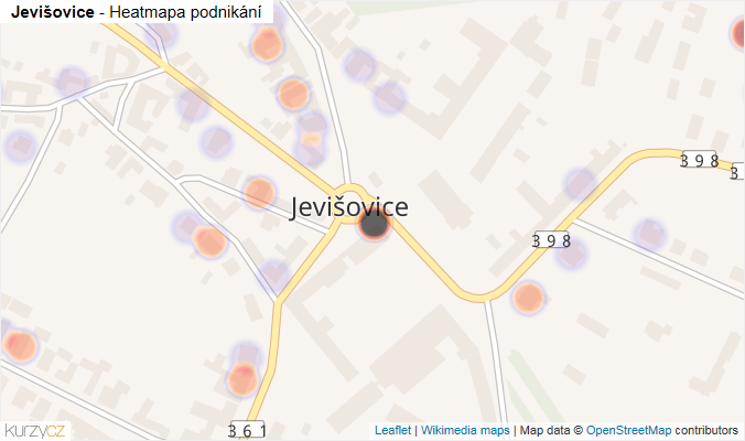 Mapa Jevišovice - Firmy v části obce.